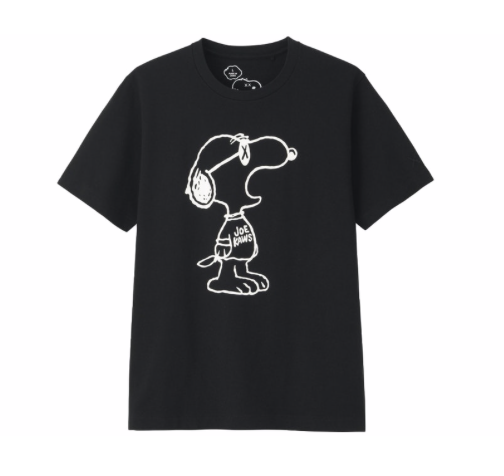 KAWS x Uniqlo x Peanuts Joe Yawn Outline Black Tee