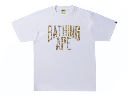 BAPE Sand Camo NYC Logo Tee White/Beige