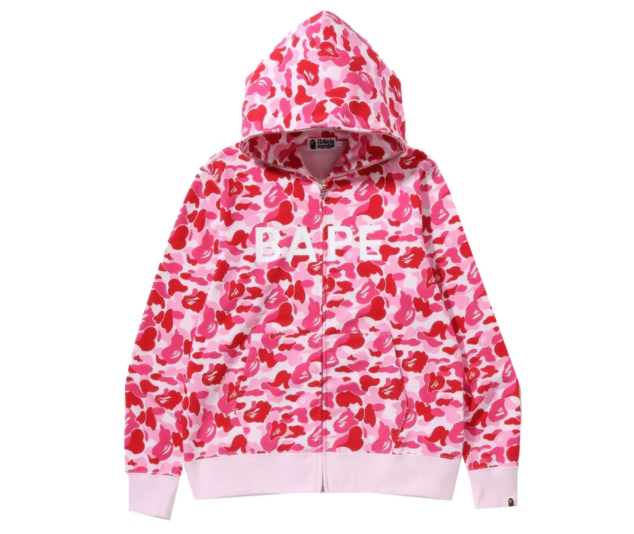 BAPE ABC Camo BAPE Full Zip Hoodie Pink