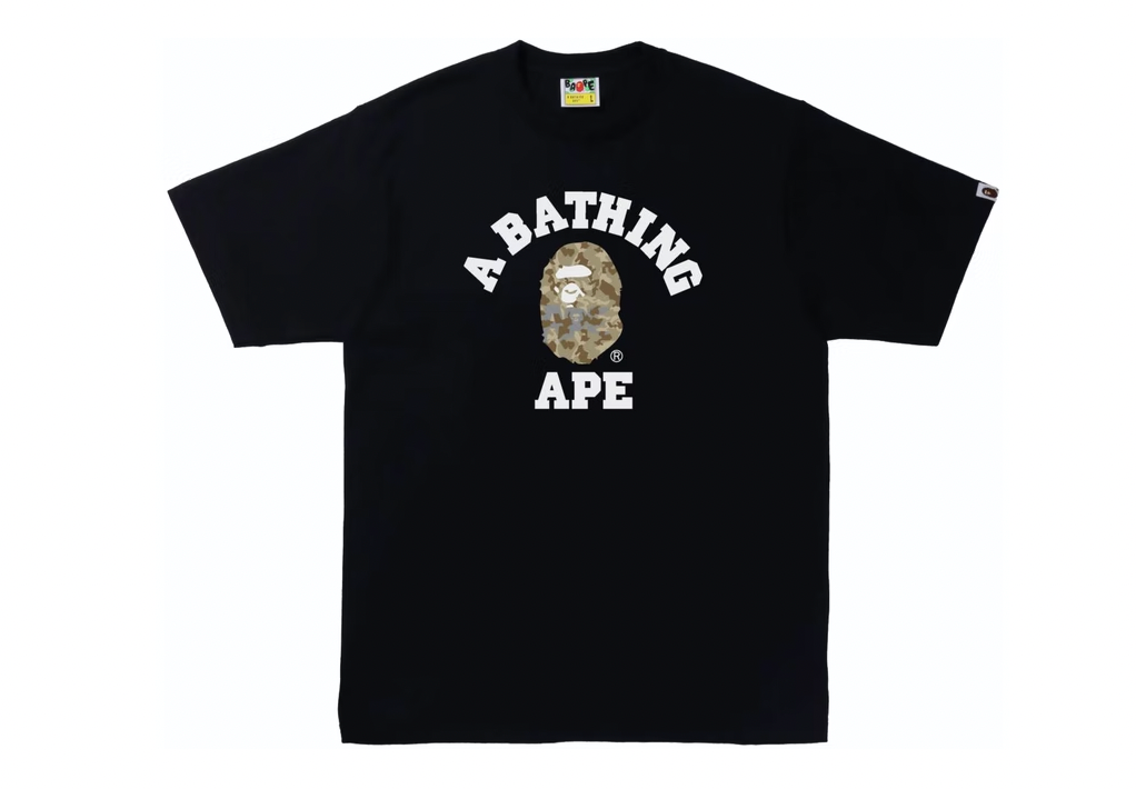 BAPE Sand Camo College Tee Black/Beige