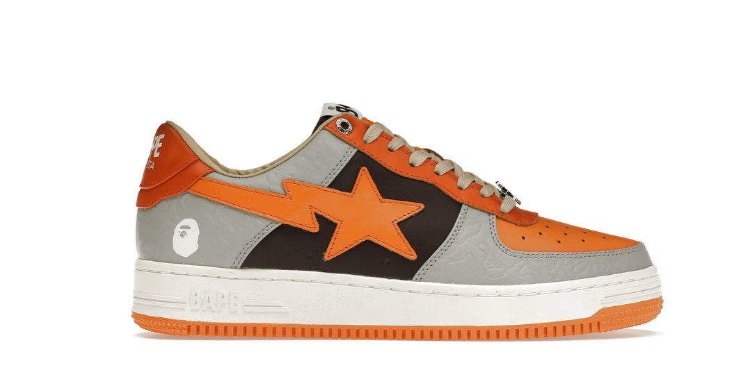 A Bathing Ape Bape Sta Low Grey Orange