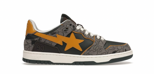 A Bathing Ape Bape SK8 Sta Grey Mustard Yellow