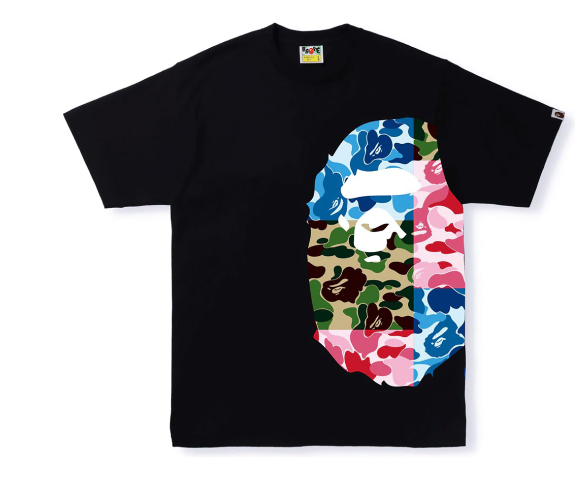 BAPE ABC CAMO CRAZY SIDE BIG APE HEAD TEE BLACK