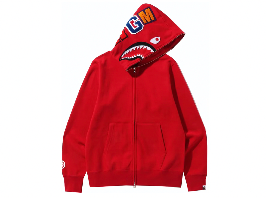 BAPE Shark Full Zip Hoodie (SS22) Red