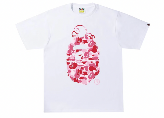 BAPE ABC Camo Milo On Big Ape Tee White/Pink
