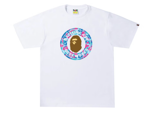 BAPE Marble Camo Busy Works Tee White