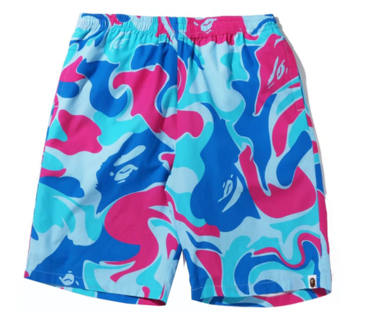 BAPE Marble Camo Shorts Blue