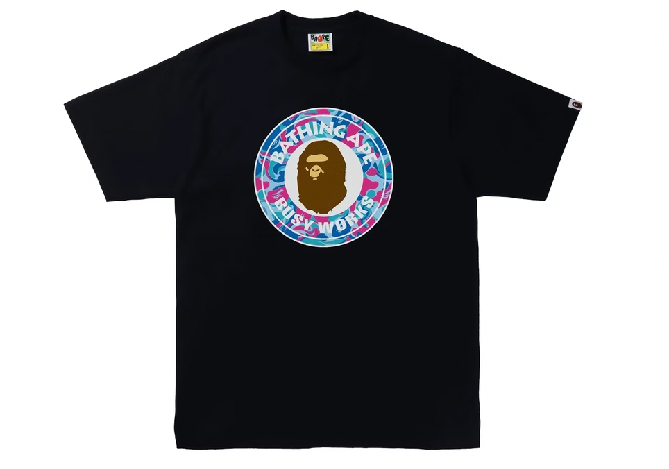 BAPE Marble Camo Busy Works Tee Black