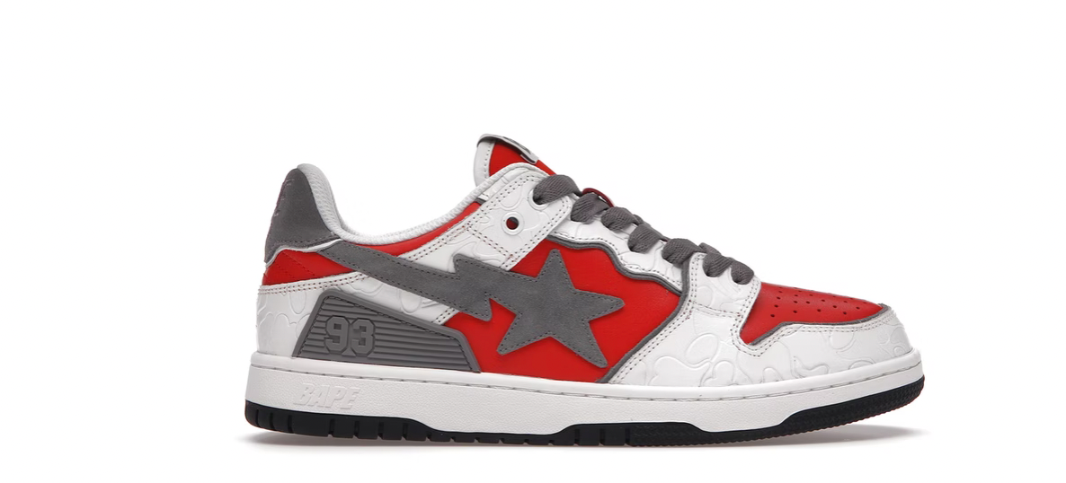 A Bathing Ape Bape SK8 Sta White Red