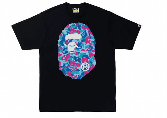 BAPE Marble Camo Big Ape Head Tee Black