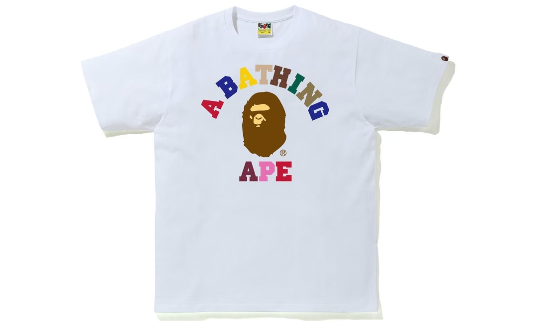 bape college tee white