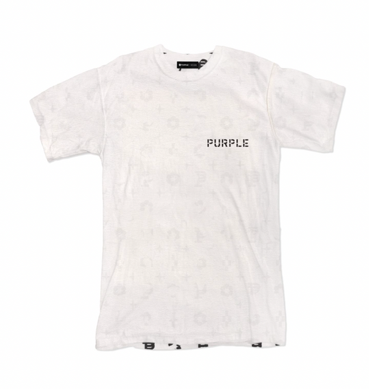 Purple Brand Jersey Ecru Monogram S/s