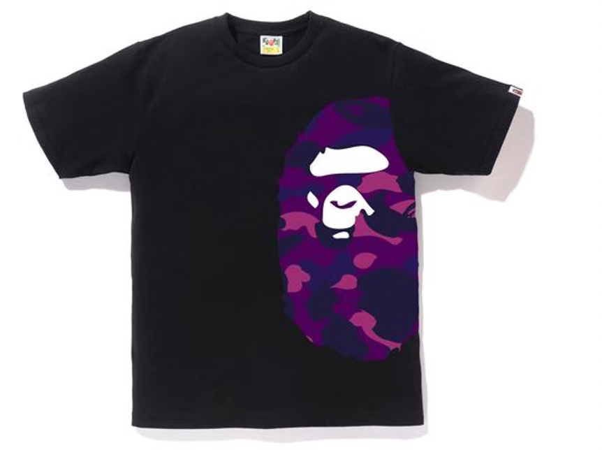 BAPE Color Camo Side Big Ape Head Tee Black/Purple