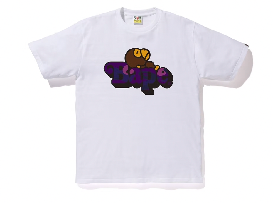 BAPE Color Camo Milo On Bape Tee White/Purple