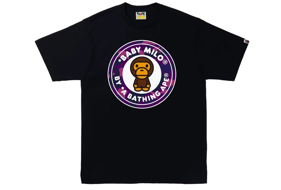 BAPE Color Camo Milo Busy Works Tee Black/Purple