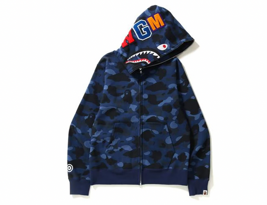BAPE Color Camo Shark Full Zip Hoodie Blue