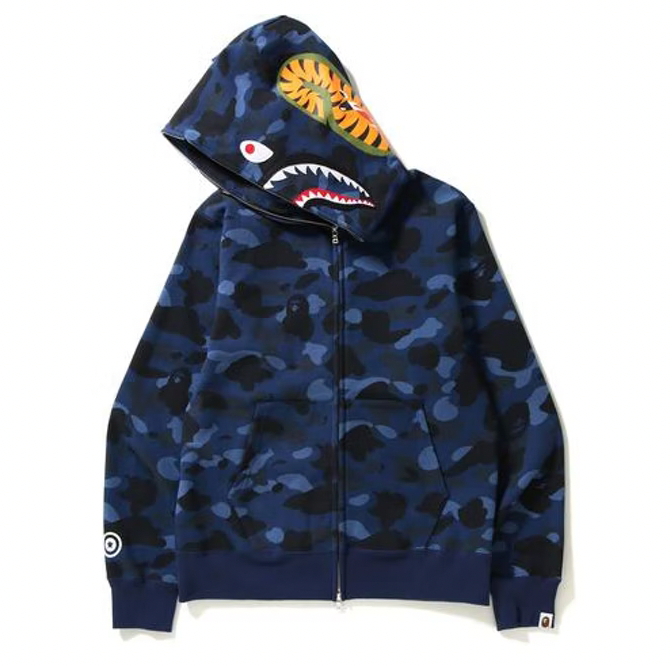 BAPE Color Camo Shark Full Zip Hoodie Blue