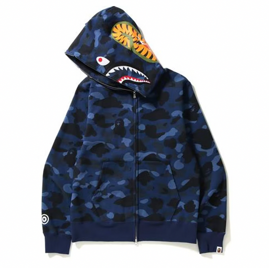 BAPE Color Camo Shark Full Zip Hoodie Blue