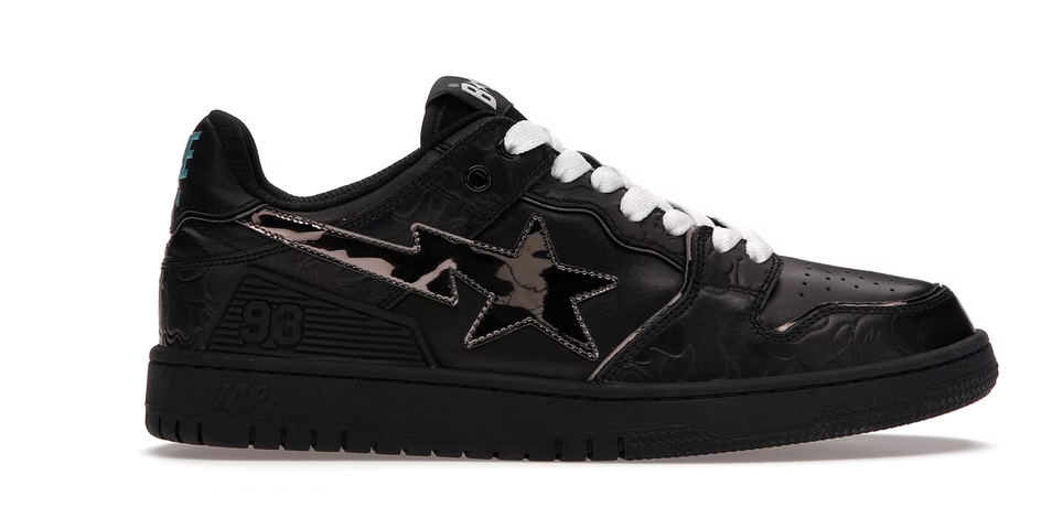 A Bathing Ape Bape SK8 Sta Black Silver