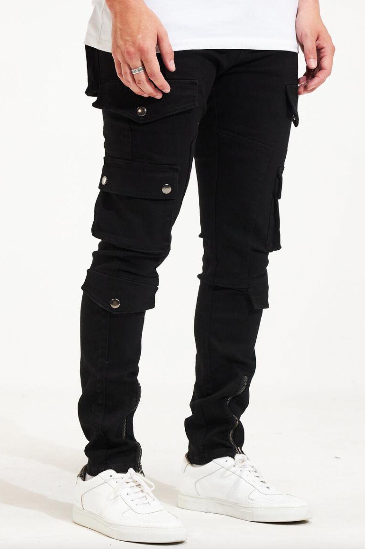 EMBELLISH EVERYDAY CARGO DENIM BLACK