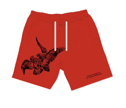 Purple Brand French Terry Red Bird Shorts