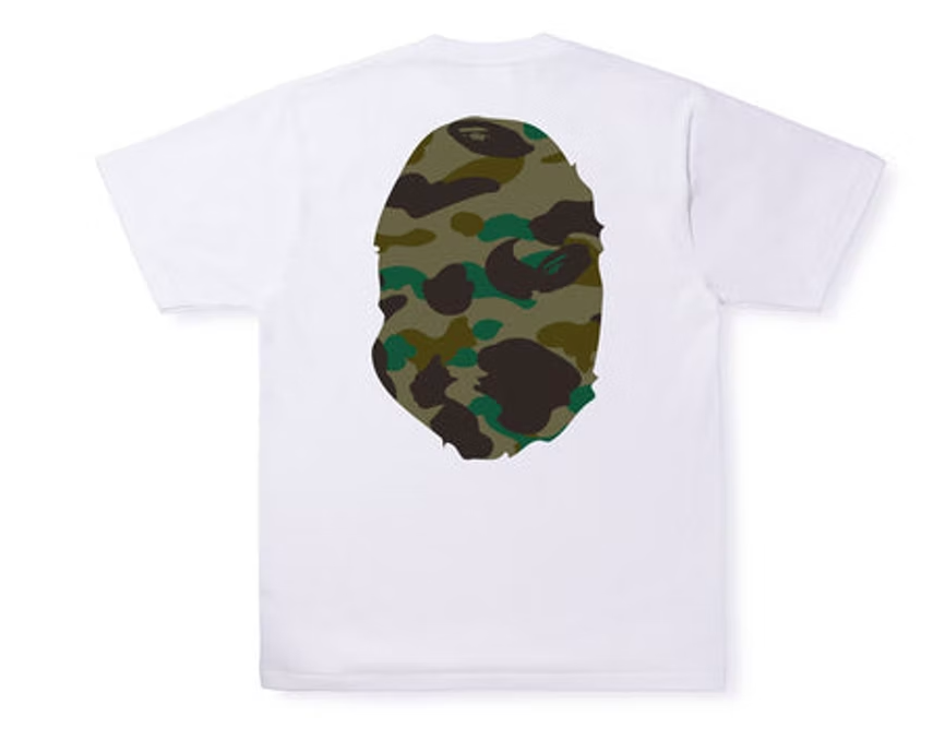 BAPE 1st Camo Big Ape Head Tee White Green