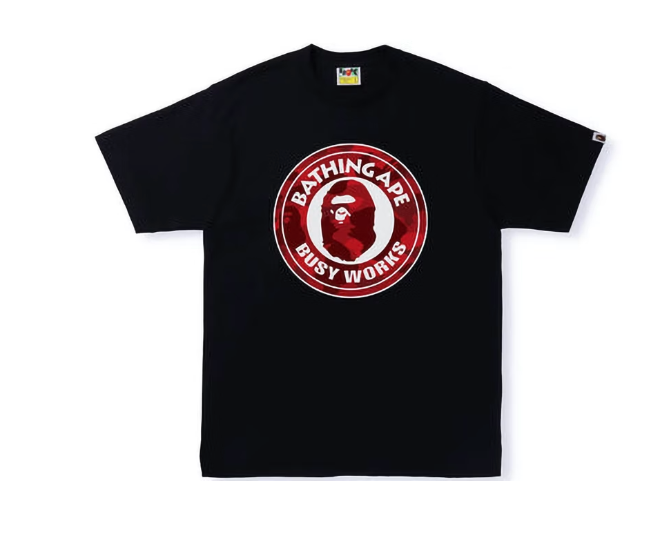 BAPE Color Camo Busy Works Tee (SS22) Black Double Red