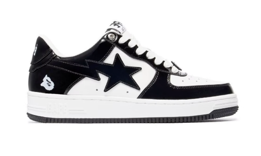 A Bathing Ape Bape Sta Patent Leather Black White