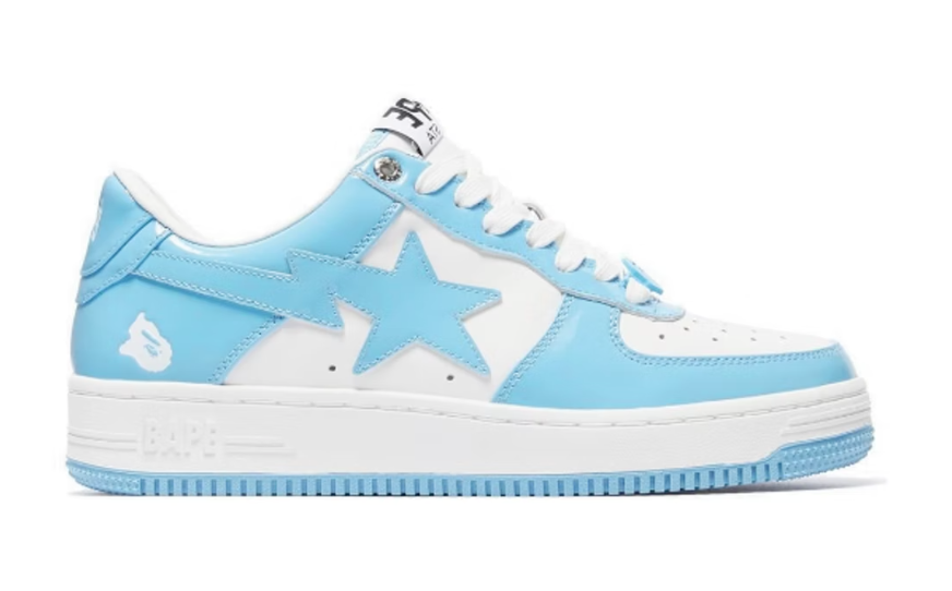 A Bathing Ape Bape Sta Patent Leather Blue White
