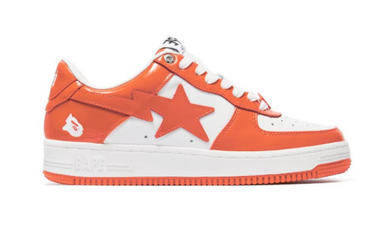 A Bathing Ape Bape Sta Patent Leather Orange White