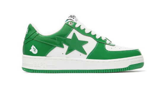 A Bathing Ape Bape Sta Patent Leather Green White