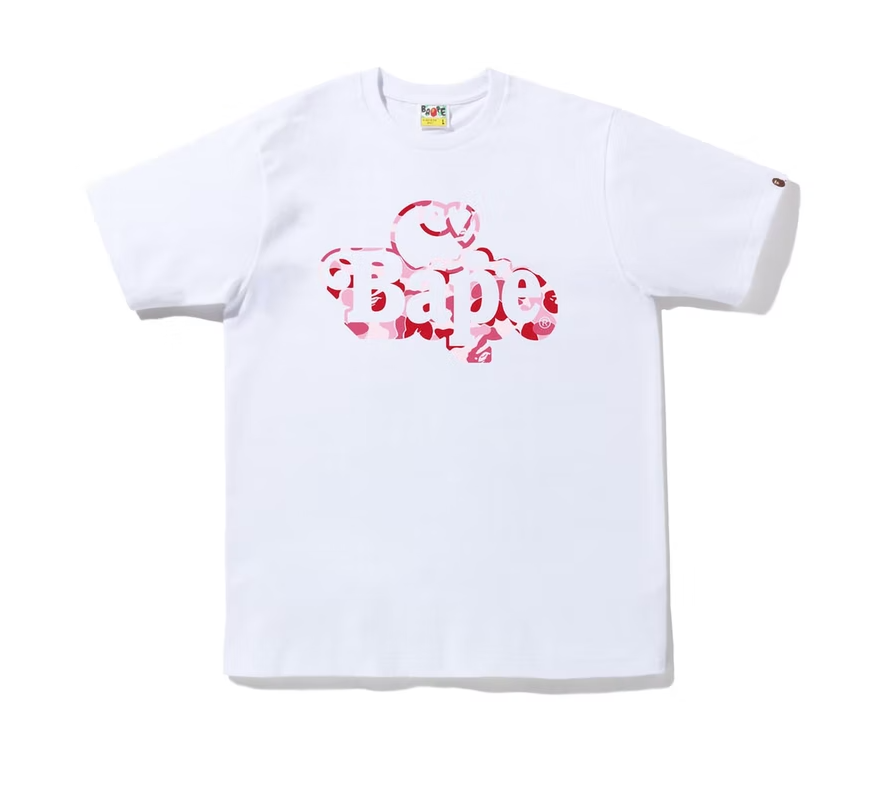 BAPE ABC Camo Milo on Bape Tee White Pink