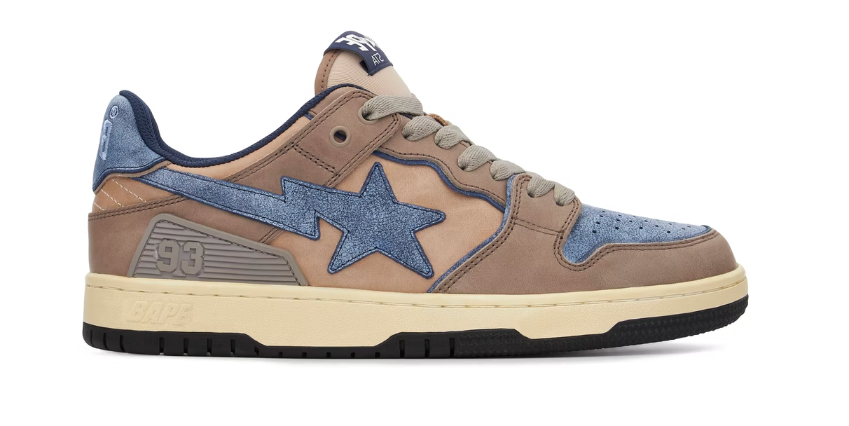 A Bathing Ape Bape SK8 Sta Vintage Beige Indigo