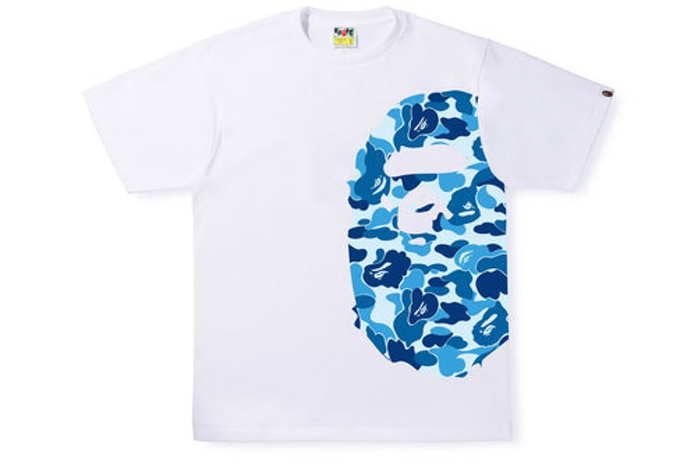 BAPE ABC Camo Single Color Side Big Ape Head Tee (SS22) White Blue