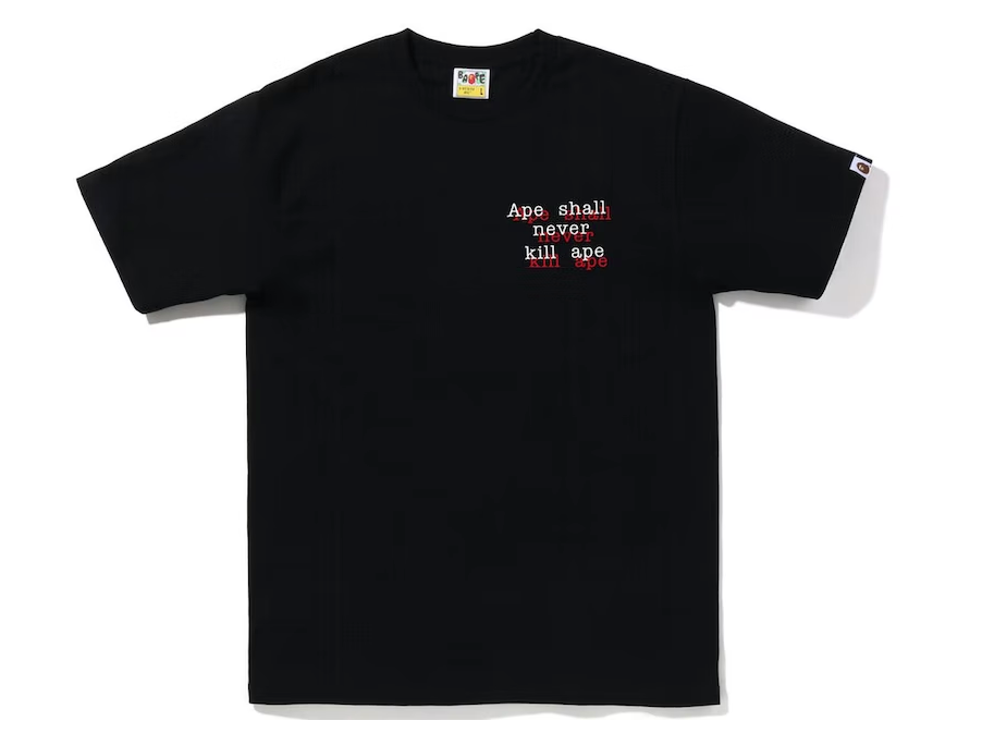 BAPE Graffiti Check Ape Head Tee Black Blue