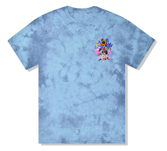 Anti Social Social Club Bouquet For The Old Days T-shirt Blue Tie Dye