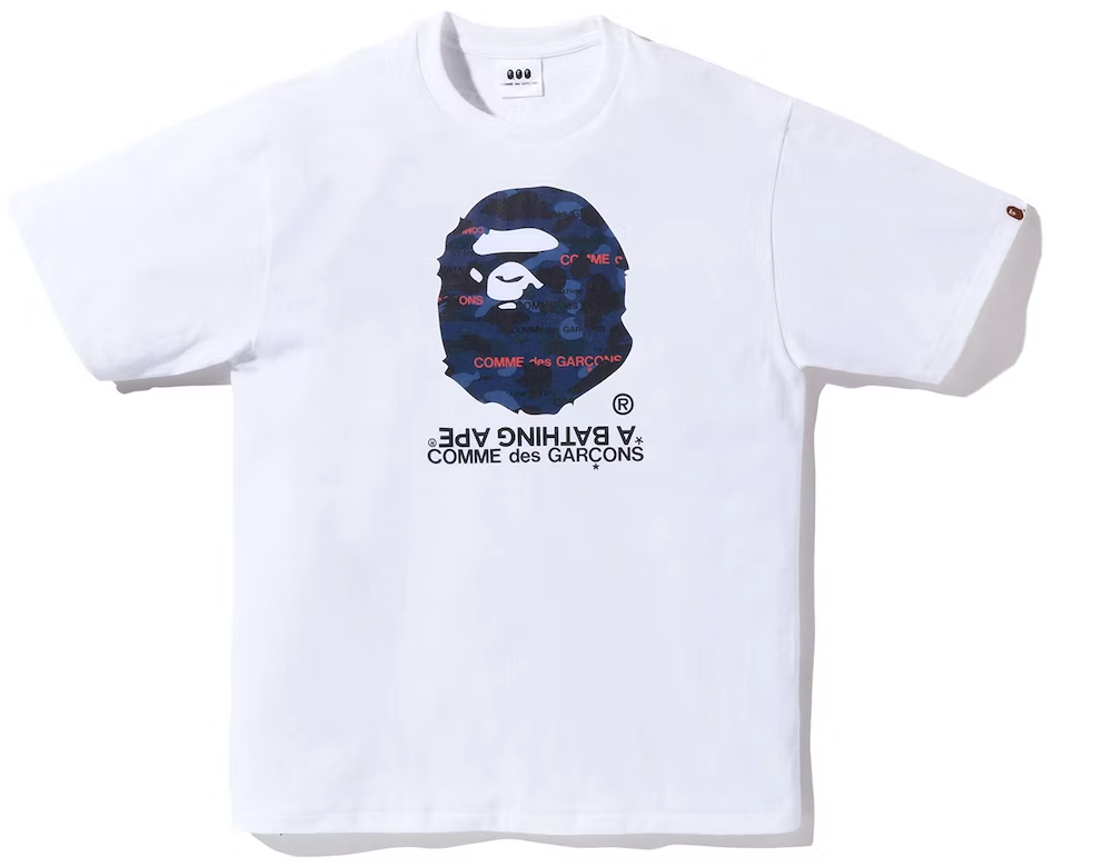 BAPE x Comme des Garcons Osaka T-Shirt White Navy – Upper Level 916