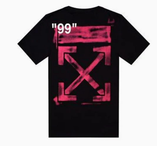 Off white bright pink acrylic slim black fushia shirt