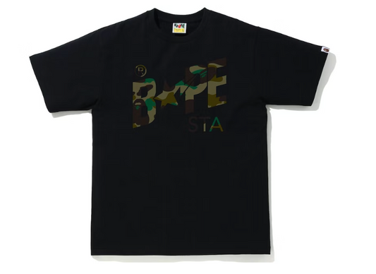 BAPE 1st Camo Bapesta Logo Tee Black/Green