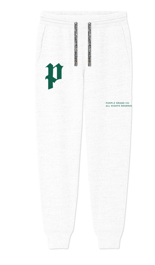 Purple Brand French Terry Sweatpant Gothic P Brilliant White