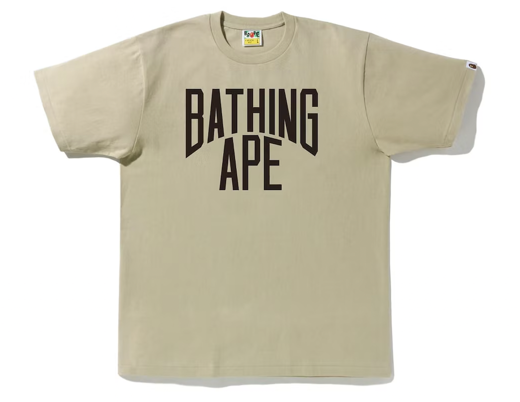 BAPE Bicolor NYC Logo Tee Beige