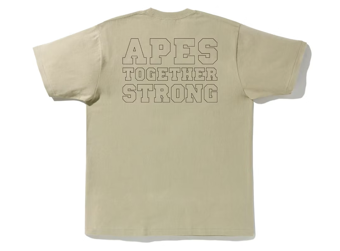 BAPE Bicolor College ATS Tee Beige