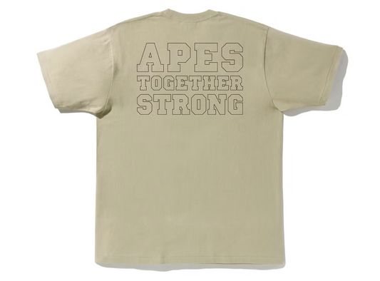 BAPE Bicolor College ATS Tee Beige