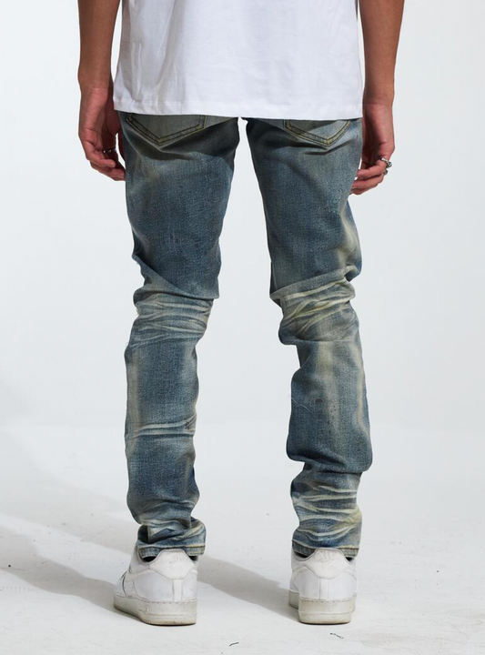 CRYSP Alantic Ripped Bright Blue and Tan Wash