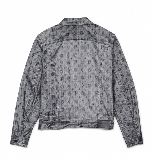 Purple Brand White Monogram Black Flocked trucker