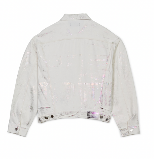 Purple Brand White X Ray Iridescent Wave Foil