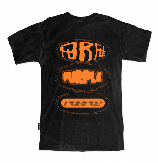 Purple Brand Textured Jersey Cloudy Black and Orange Tee