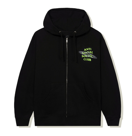 Anti Social Club The Shape Of Things Black Zip Up Hoodie