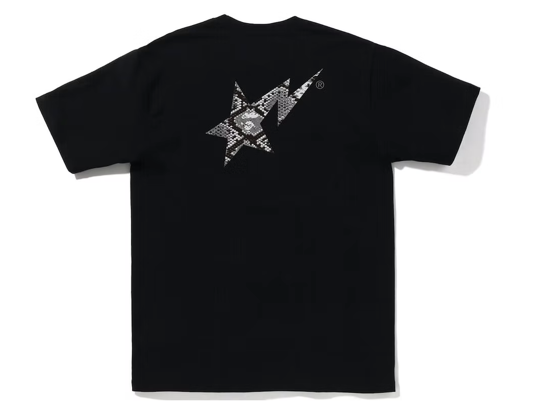 BAPE Snake Bape Sta Logo Tee Black Grey