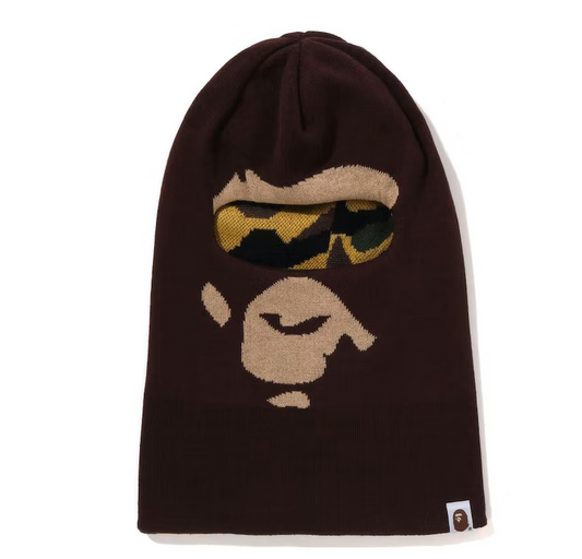 BAPE Ape Head Reversible Knit Balaclava Brown
